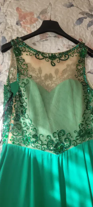 Vestido largo fiesta boda verde