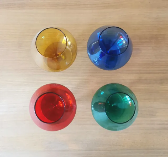 Copas de coñac de cristal de colores