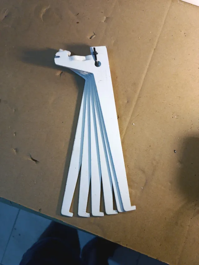 6 escuadras de cremallera blancas