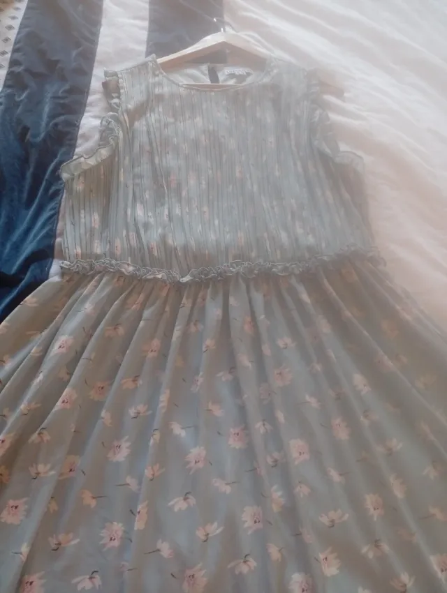 Vestido largo ASOS verde floral