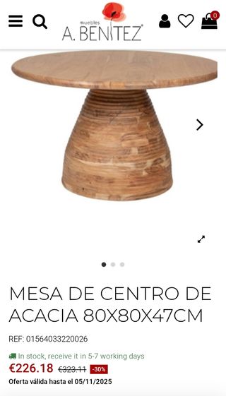 Mesa de centro A. Benitez Acacia