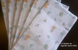 Pack 6 Pañales Algodón Niños