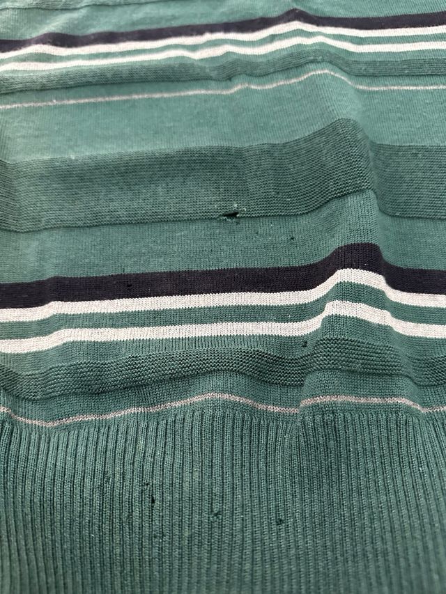 Maglione verde caldo a righe taglia M