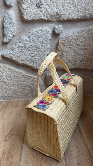 Bolso artesanal paja multicolor