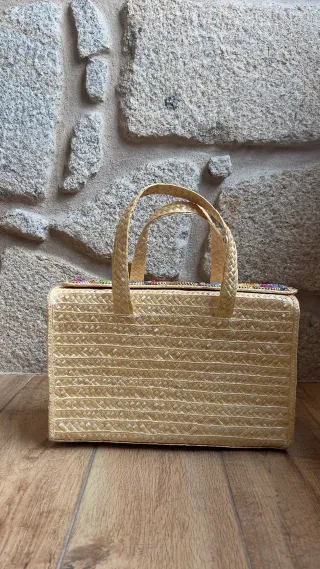 Bolso artesanal paja multicolor