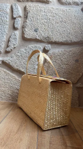 Bolso artesanal paja multicolor