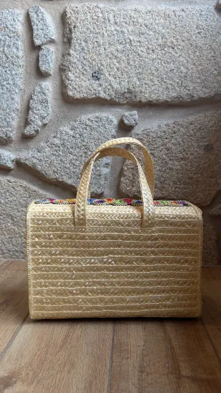 Bolso artesanal paja multicolor