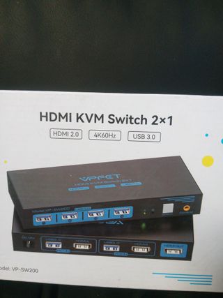 Conmutador HDMI KVM Switch 2/1 USB 3.0 4K