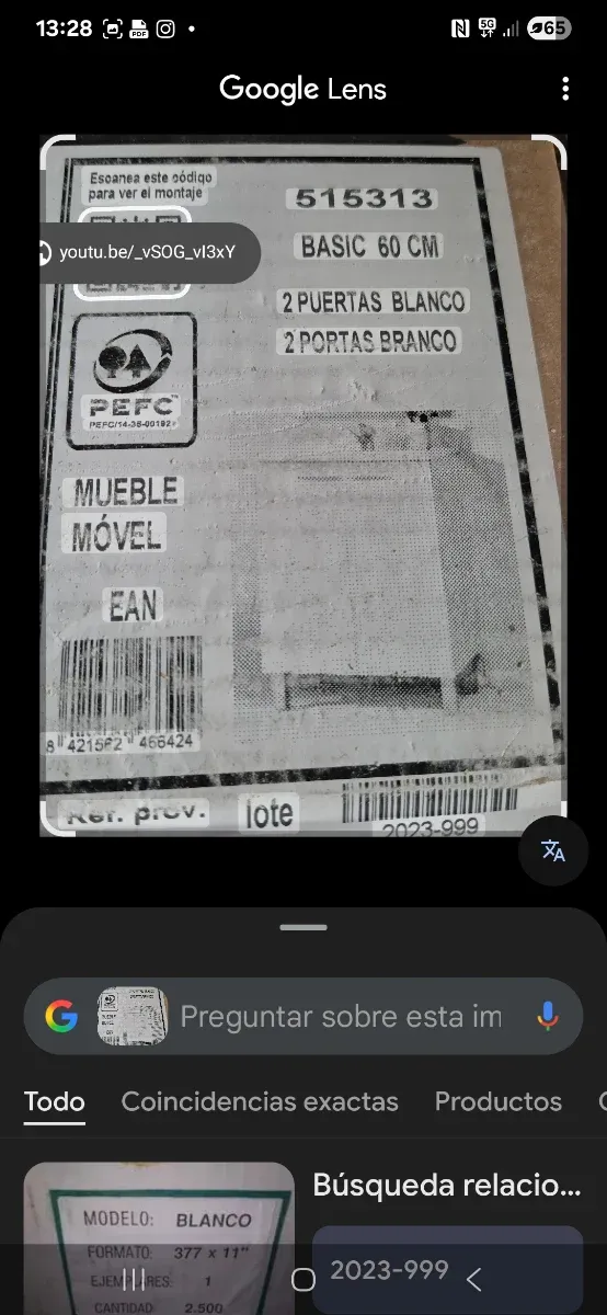 Mueble baño 60 cm nuevo. Sin lavabo.