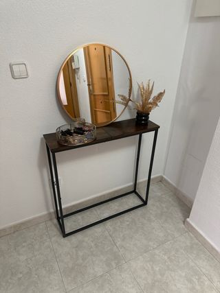 Mueble recibidor madera y metal