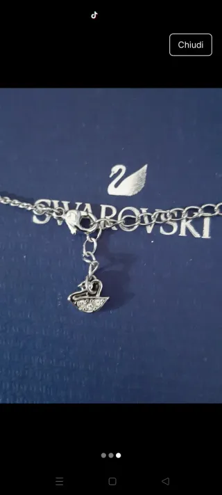 Collana Swarovski Argento e Bianco