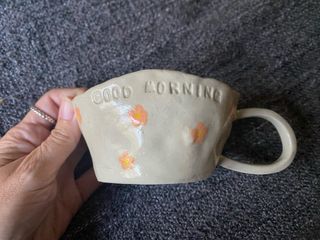 Tazza handmade Good Morning fiori
