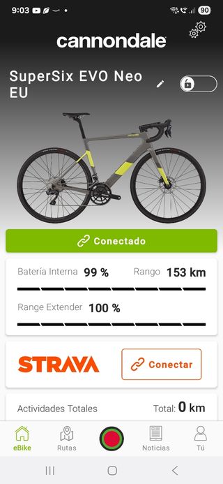Bicicleta Cannondale Eléctrica evo supersix.