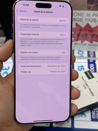 IPHONE 16 PRO MAX DORADO 256GB 100% SALUD