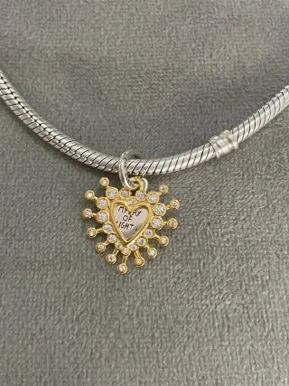 Charm Corazón Doble Brillante
