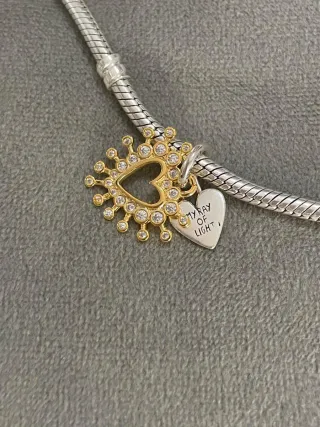 Charm Corazón Doble Brillante
