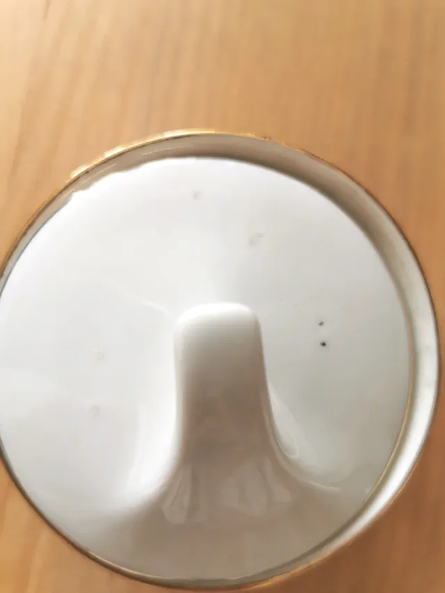 Juego de café porcelana blanco y oro