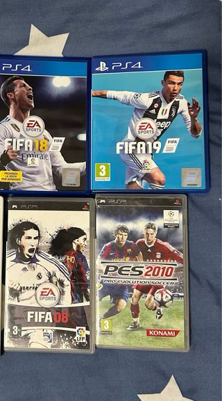 Lote 4 Videojuegos FIFA y PES (PS4 y PSP)