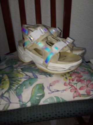 Sandalias Plataforma Blancas Multicolor