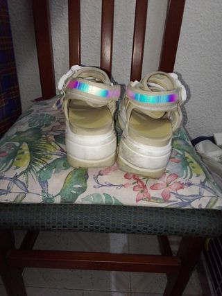 Sandalias Plataforma Blancas Multicolor