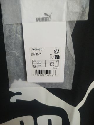 Camiseta Puma Hombre Talla 3XL Negra
