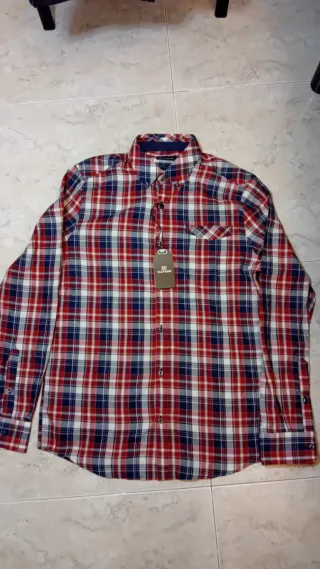 Camisa de cuadros ollygan azul y roja