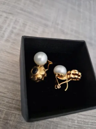 Pendientes Perla y Flor Oro