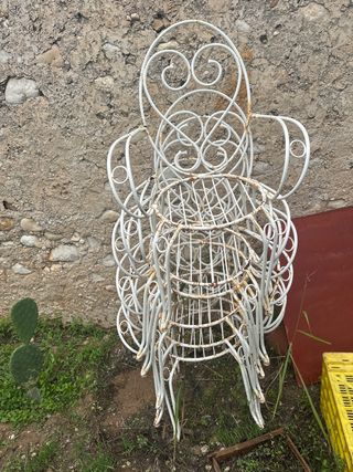 6 sedie vintage in ferro bianco