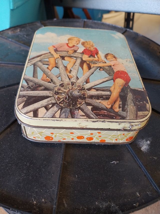 Scatola Latta Vintage Pernigotti Bambini Ruota