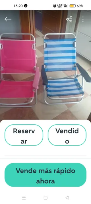 2 Sillas de Playa Plegables