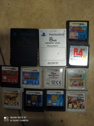 Lote 10 Juegos DS/3DS + 2 Memory Cards PS2