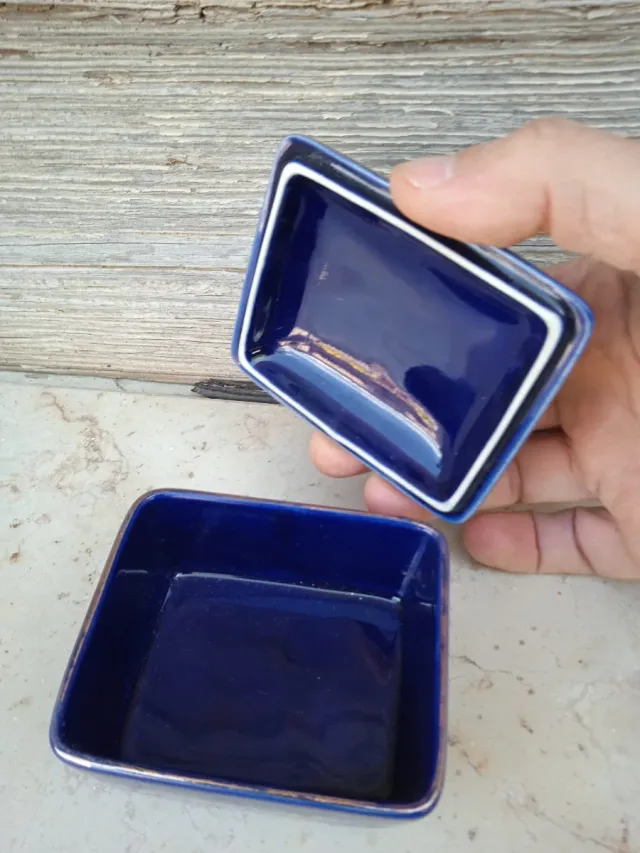 Scatola Kutani vintage porta gioielli fiori