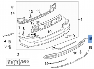 Moldura paragolpes trasero Audi A4 4K