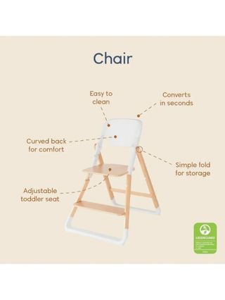 Base trona Ergobaby Evolve madera natural