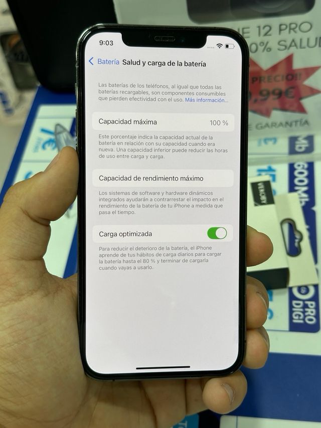 IPHONE 12 PRO NEGRO 256GB 100% SALUD
