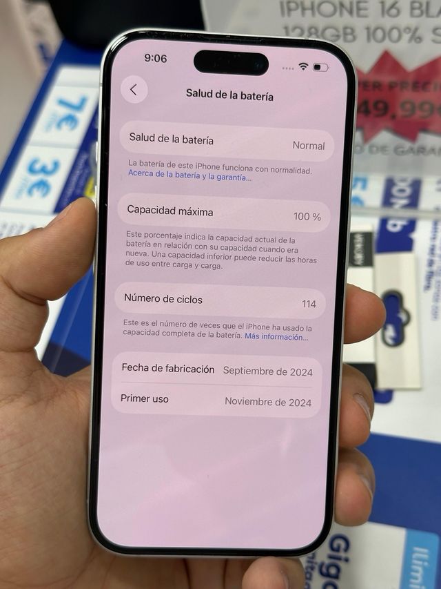 IPHONE 16 BLANCO 128GB 100% SALUD 
