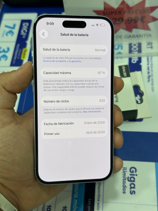IPHONE 15 AZUL 128GB 87% SALUD 