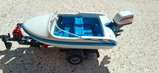 Playmobil Coche Azul con Barco y Surfista