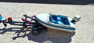 Playmobil Coche Azul con Barco y Surfista