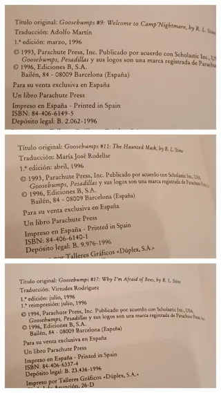 Pesadillas (10, 12 y 15), de R.L.Stine