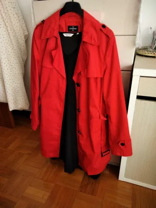 Gabardina Mujer Roja Entretiempo L