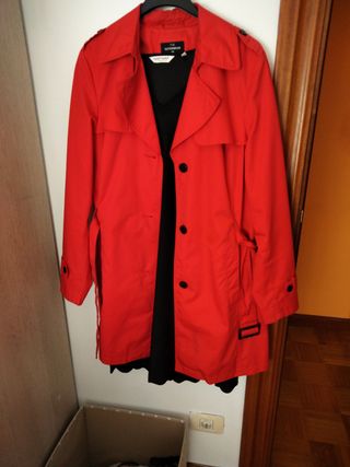 Gabardina Mujer Roja Entretiempo L