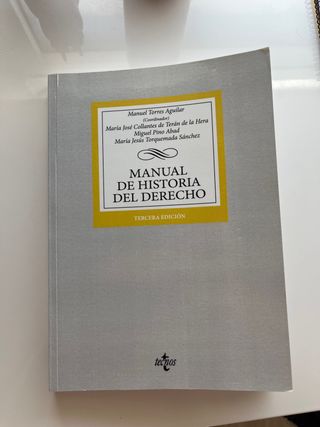 Manual de Historia del Derecho 3ª edición.