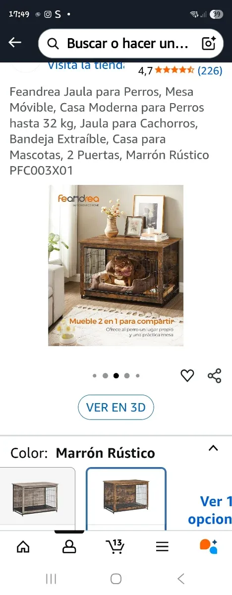 Jaula Mueble Perro Feandrea hasta 32kg