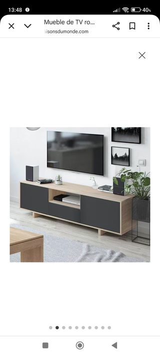 Mueble TV Roble Canadian y Antracita Zaida nuevo