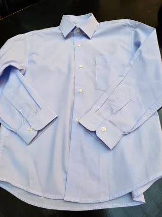 Camisa niño ceremonia azul.