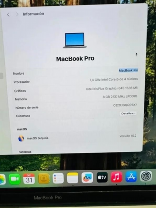 MacBook Pro 2020 8GB RAM i5 Plata