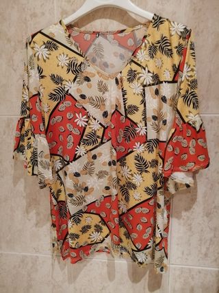 Blusa de punto acrílico con estampado