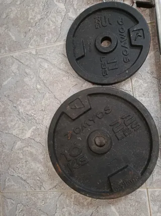 Barra y discos de pesas Domyos