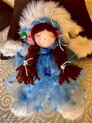 Bambola artigianale fata blu